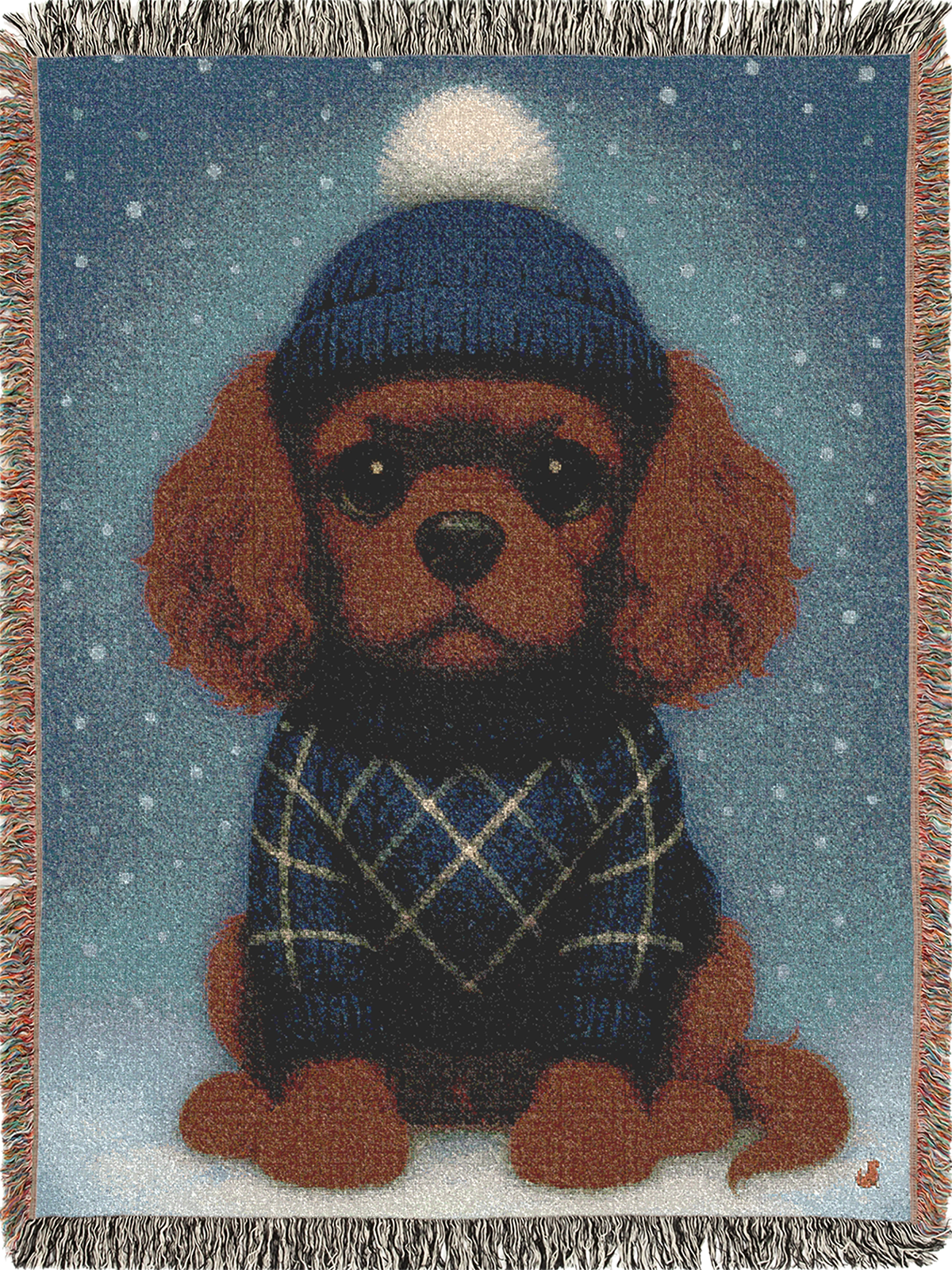 Cavy Comfort Themed Woven Blanket, Ruby