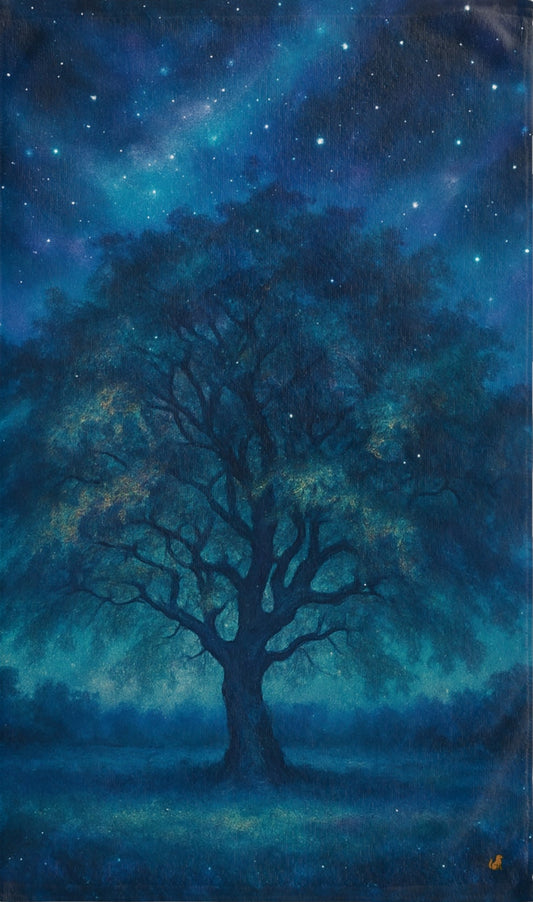 Starry Night Tree – Celestial Hand Towel